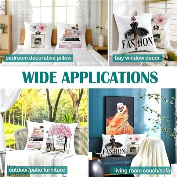 Set of 4 Pink Throw Pillow Covers 18x18 Velvet Decorative Cushion Cases Sofa Bed - Picture 6 of 8